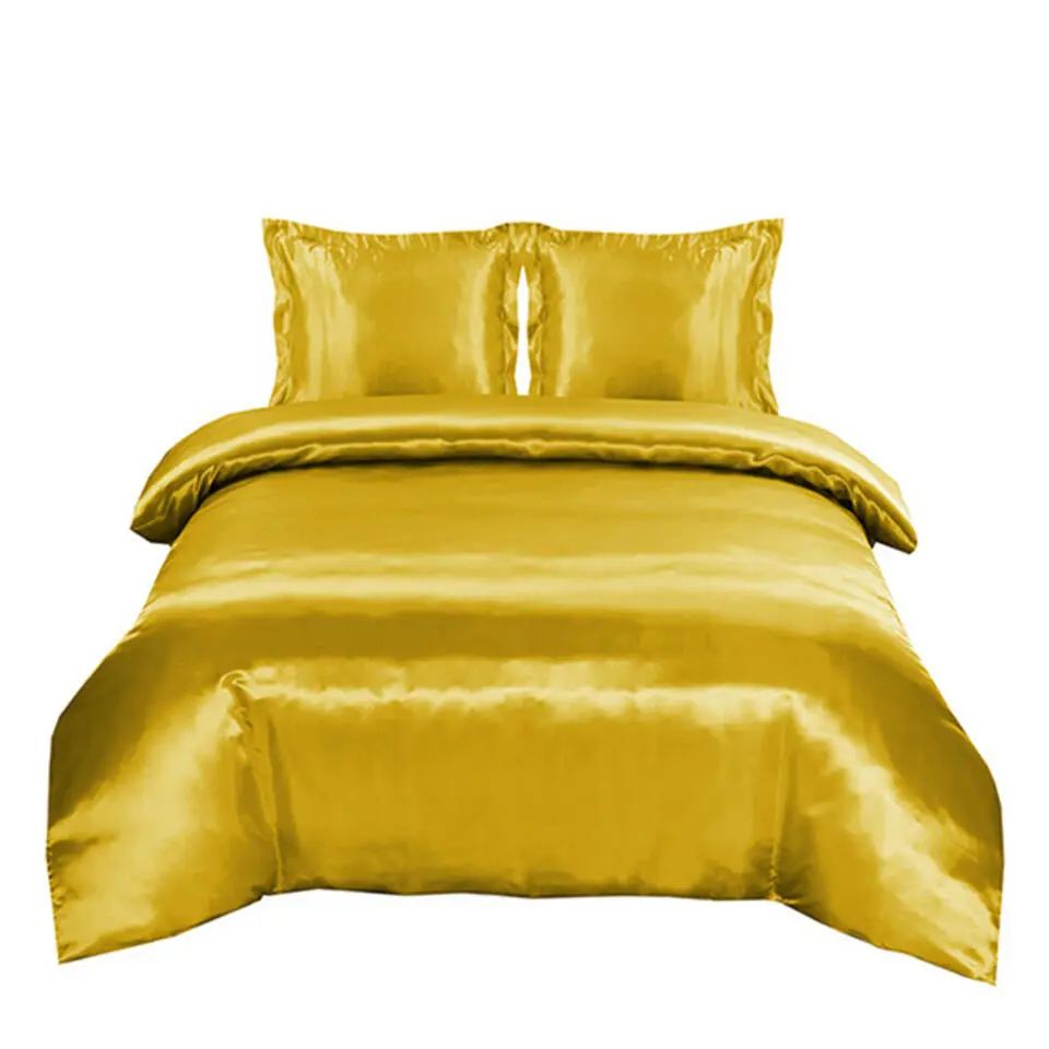 Glanzend Satijnen Dekbedovertrek Beauty Silk Goud-1-persoons (140 x...