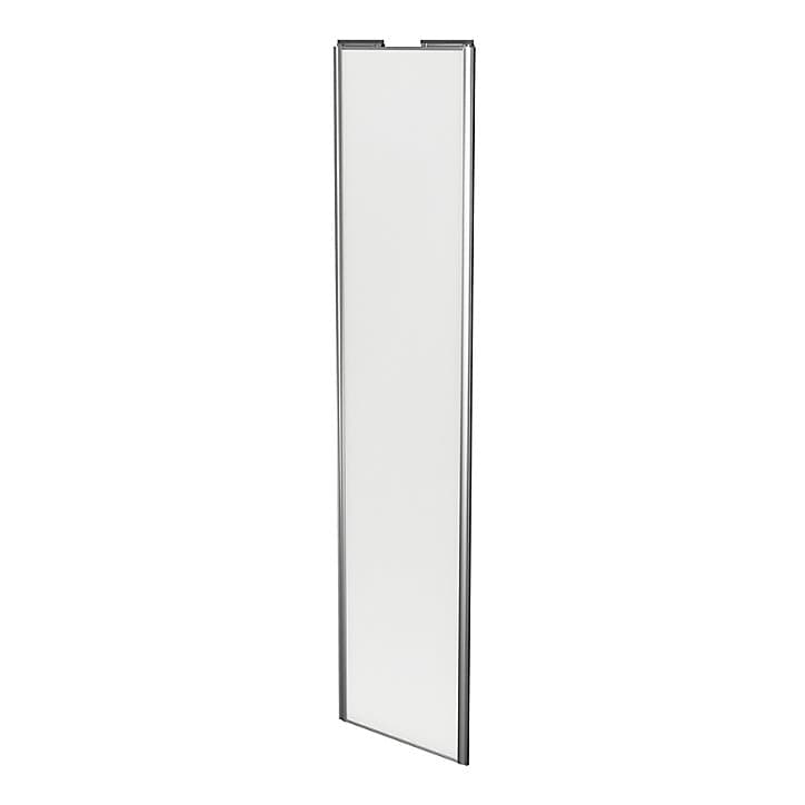 Porte de placard coulissante blanc profil gris GoodHome Arius H. 248,5 x L. 62.2 cm + amortisseurs
