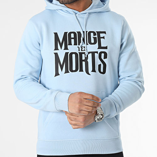 Sweat Capuche MTM Bleu Ciel Noir