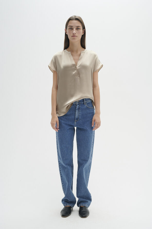 InWear LiraIW Leonore Top Premium - 100% Silk Cobblestone