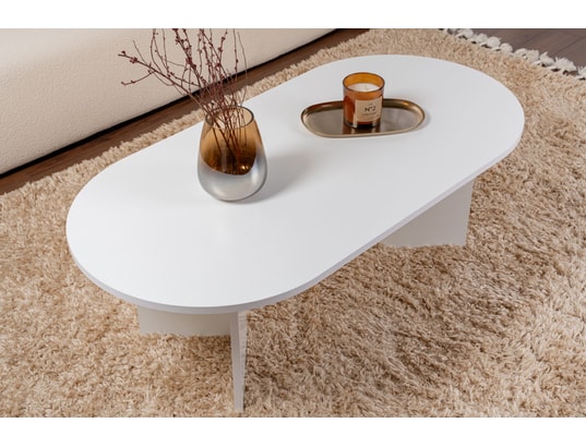 CONCEPT1 - Table basse Zibeline blanc 119 x 60 x h40cm