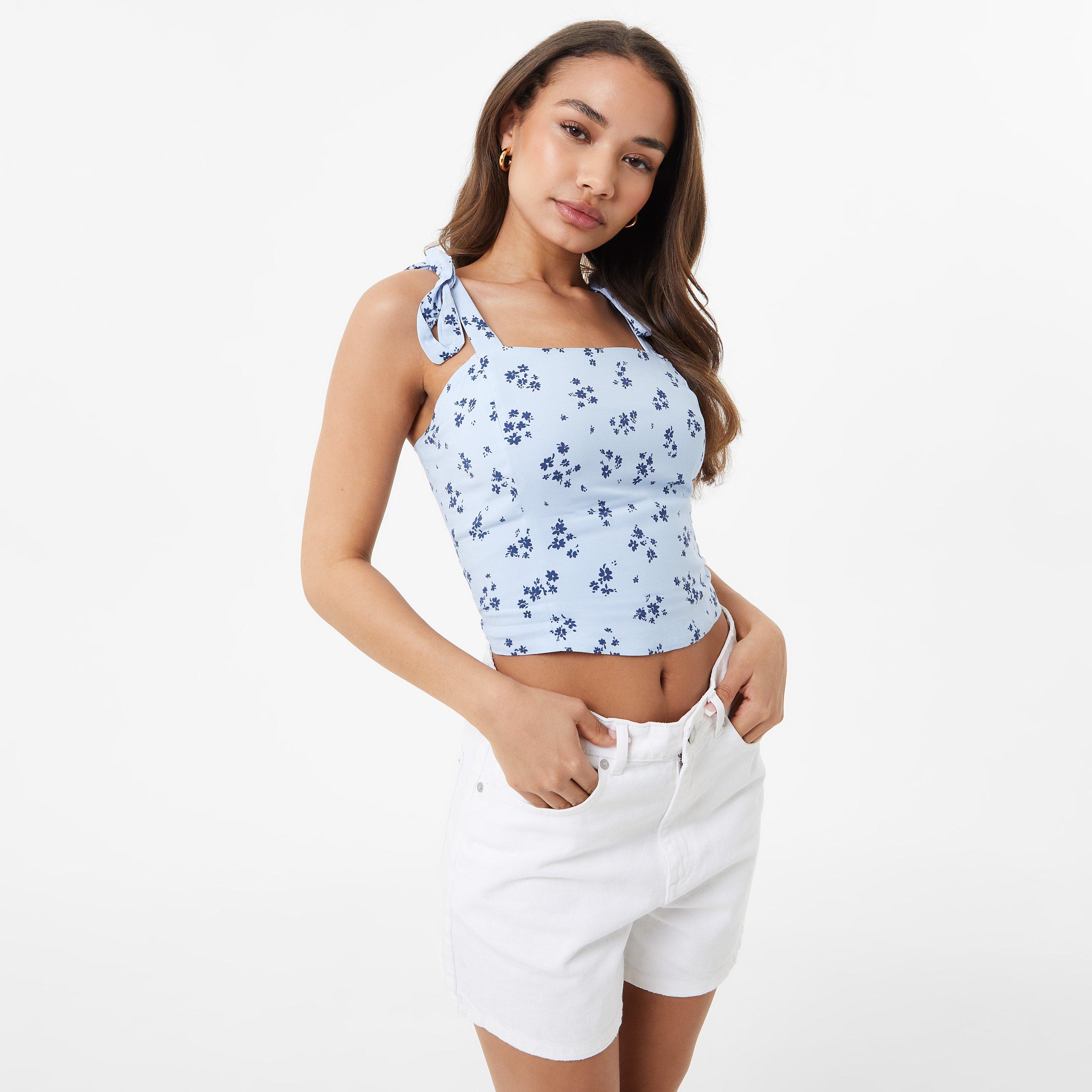 Jack Wills JW Tie Shoulder Crop Top