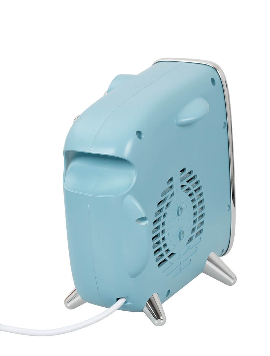 EUROM Retro Heizstrahler Ventilator 1800 Watt und 3 Leistungsstufen blau