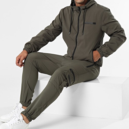 Ensemble Veste Capuche Et Pantalon Cargo Vert Kaki