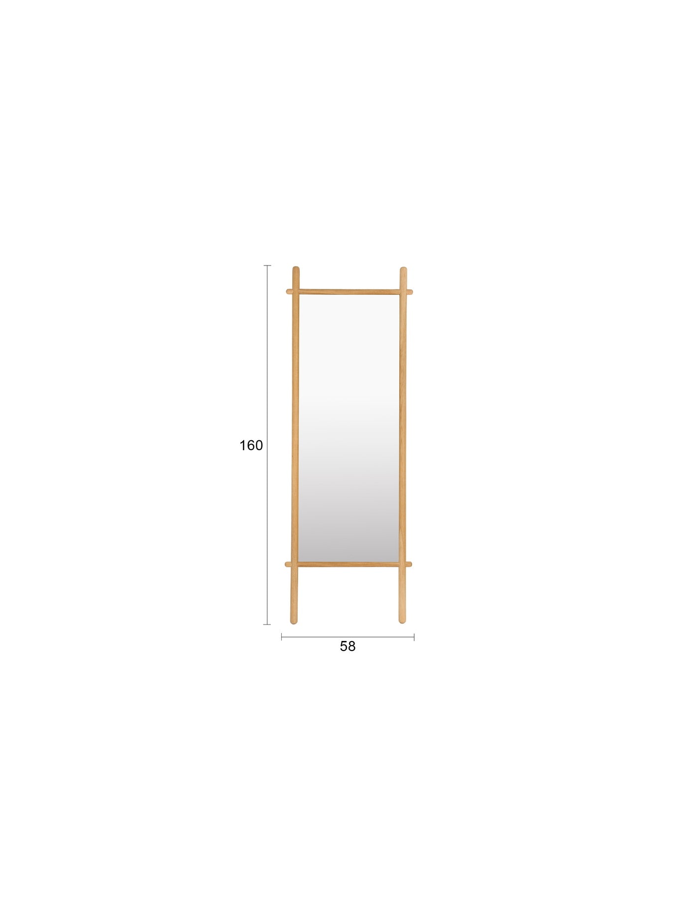Housecraft Living Solene Spiegel| Passpiegel Staand Hout Naturel