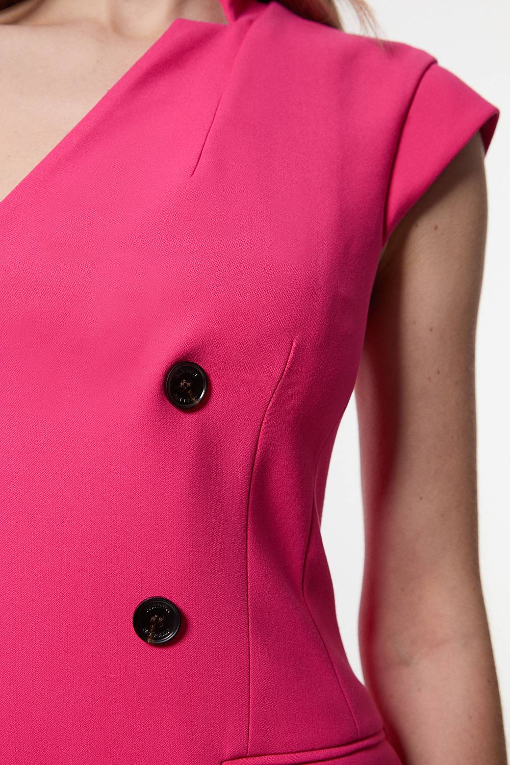 KarenMillen Robe Maxi Crayon Ajustée Stretch Compact à Col Asymétrique
