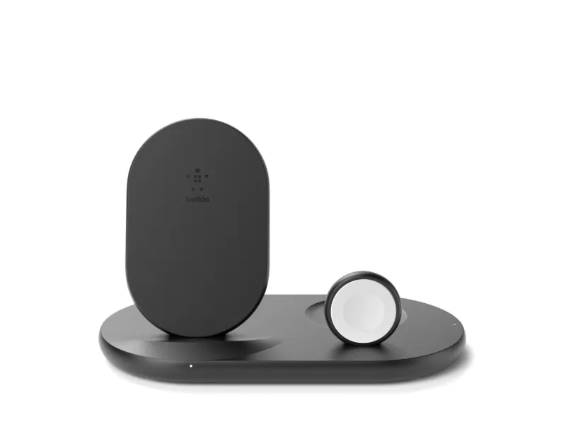 Belkin BoostCharge - Trådløs opladningsstander - 7.5 Watt - sort - for Apple AirPods; AirPods Pro; iPhone 11, 12, 7, 8, SE, X, XR, XS, XS Max; Watch