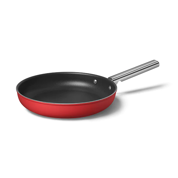 Poêle aluminium antiadhésive 28 cm rouge mat Smeg