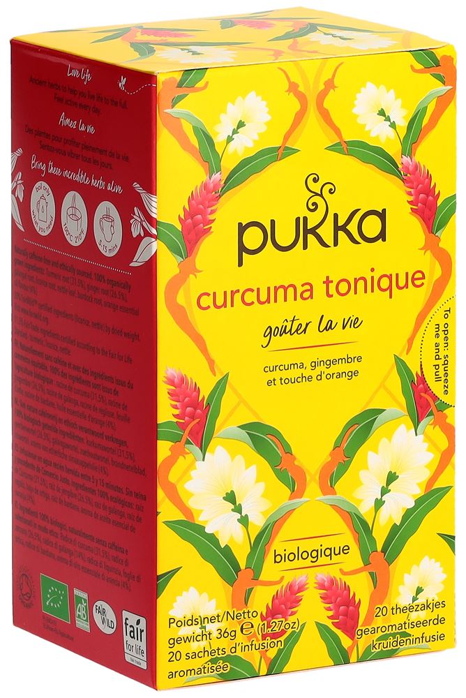 PUKKA Curcuma Tonique Tee<br>20 Stück, Beutel, TEES, Bio französisch