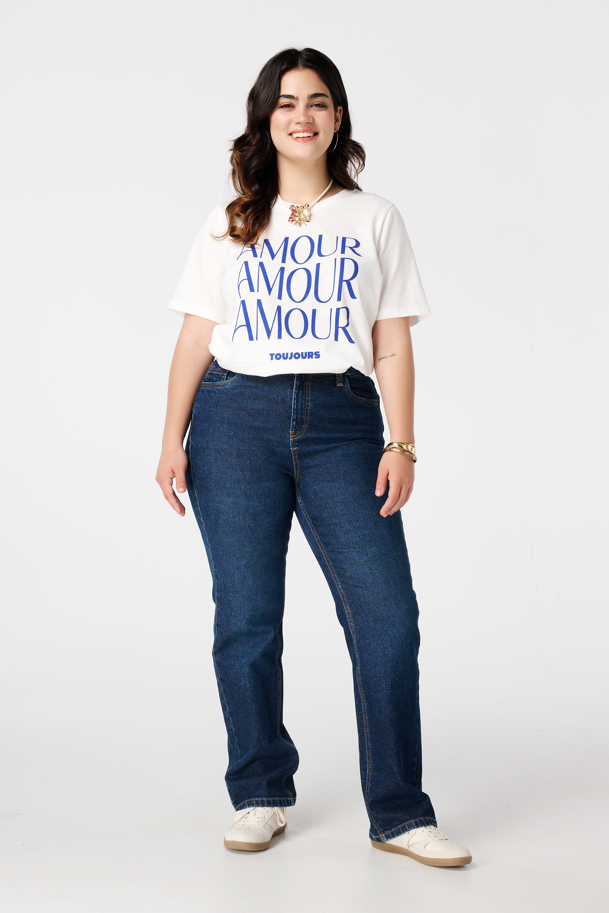 Straight leg jeans met mid waist Rinse Washed Denim