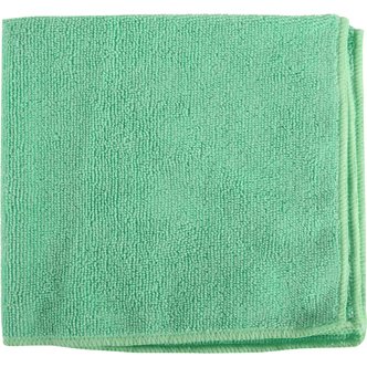 Lavette microfibre 230g 38x38cm sans traces coloris vert lot 5 unités