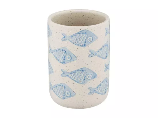 Gobelet en céramique avec motif poissons 