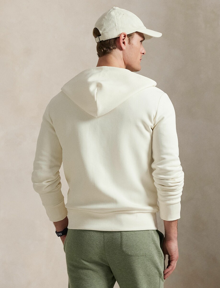 POLO RALPH LAUREN<br>Moletom com capuz em malha dupla e zíper