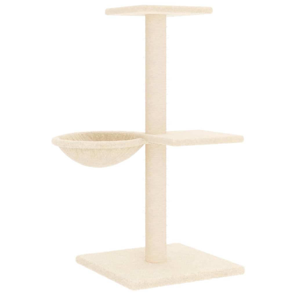 arranhador para gatos vidaXL com postes de sisal, creme, 72 cm
