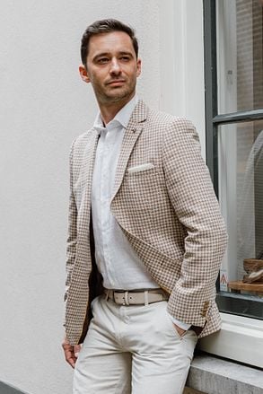 Suitable Blazer Grou Ruiten Beige SPE231037GR21ST-830 camel kopen