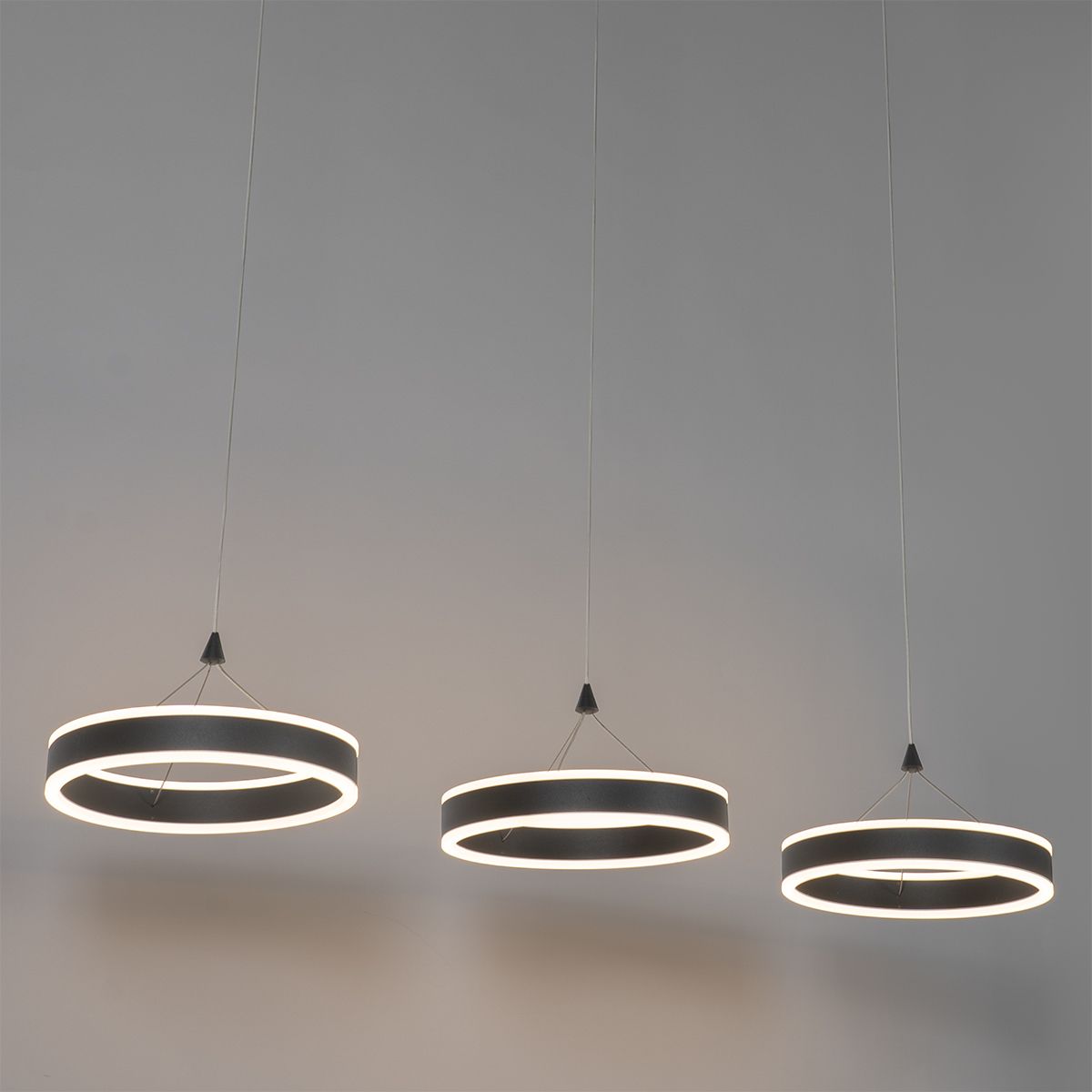 Hanglamp zwart langwerpig incl. LED 3-staps dimbaar 3-lichts - Lyani