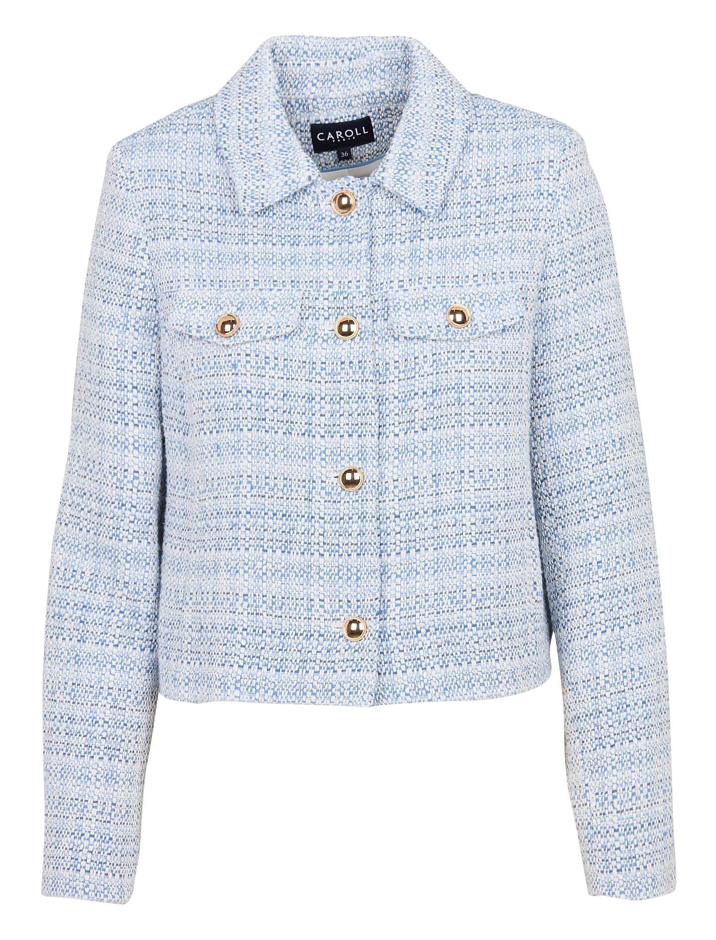 VOLAJE - Veste col tailleur en coton mélangé | Bleu