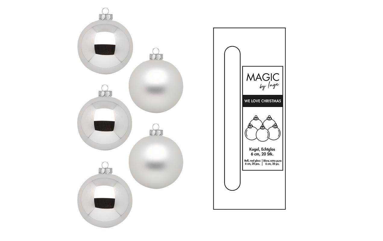 Weihnachtskugel Frosty Silver Ø 6 cm 20 StückChristbaumkugeln Silbertöne