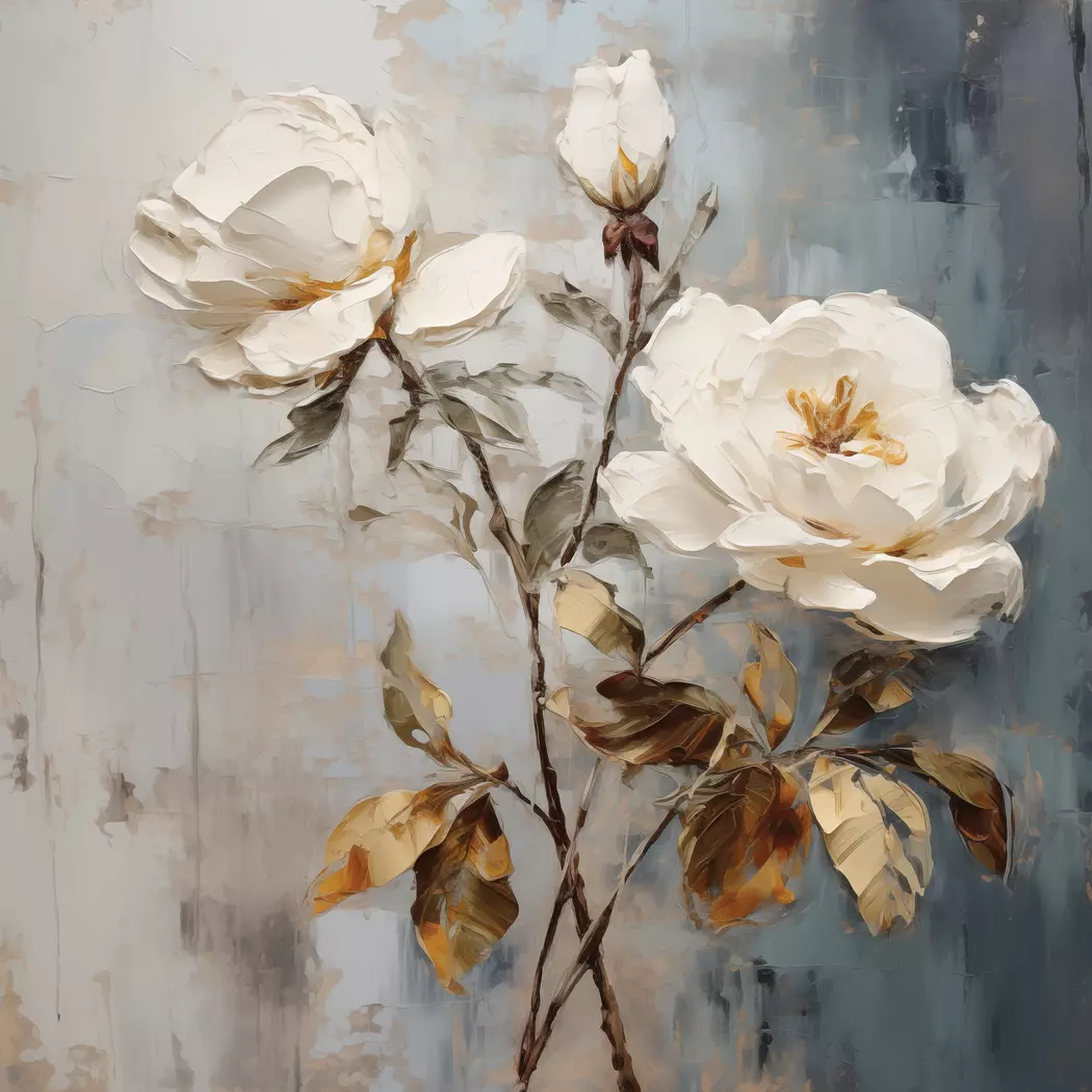 Wandbild 30 x 30 cm Roses On Grey III