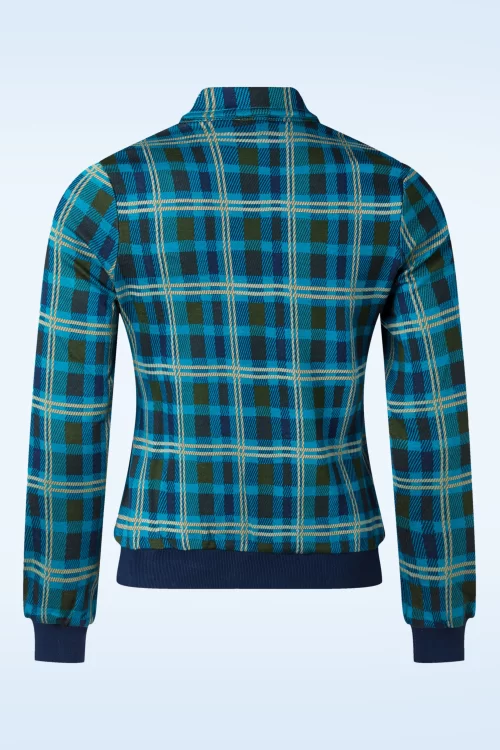 Bakery Ladies Mila Check baseball jacket in saffierblauw