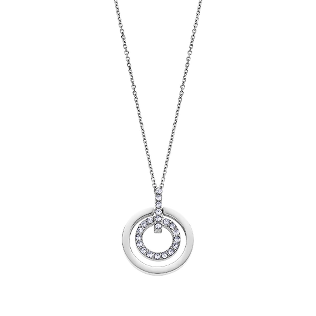 Collier Lotus bliss acier double anneaux
