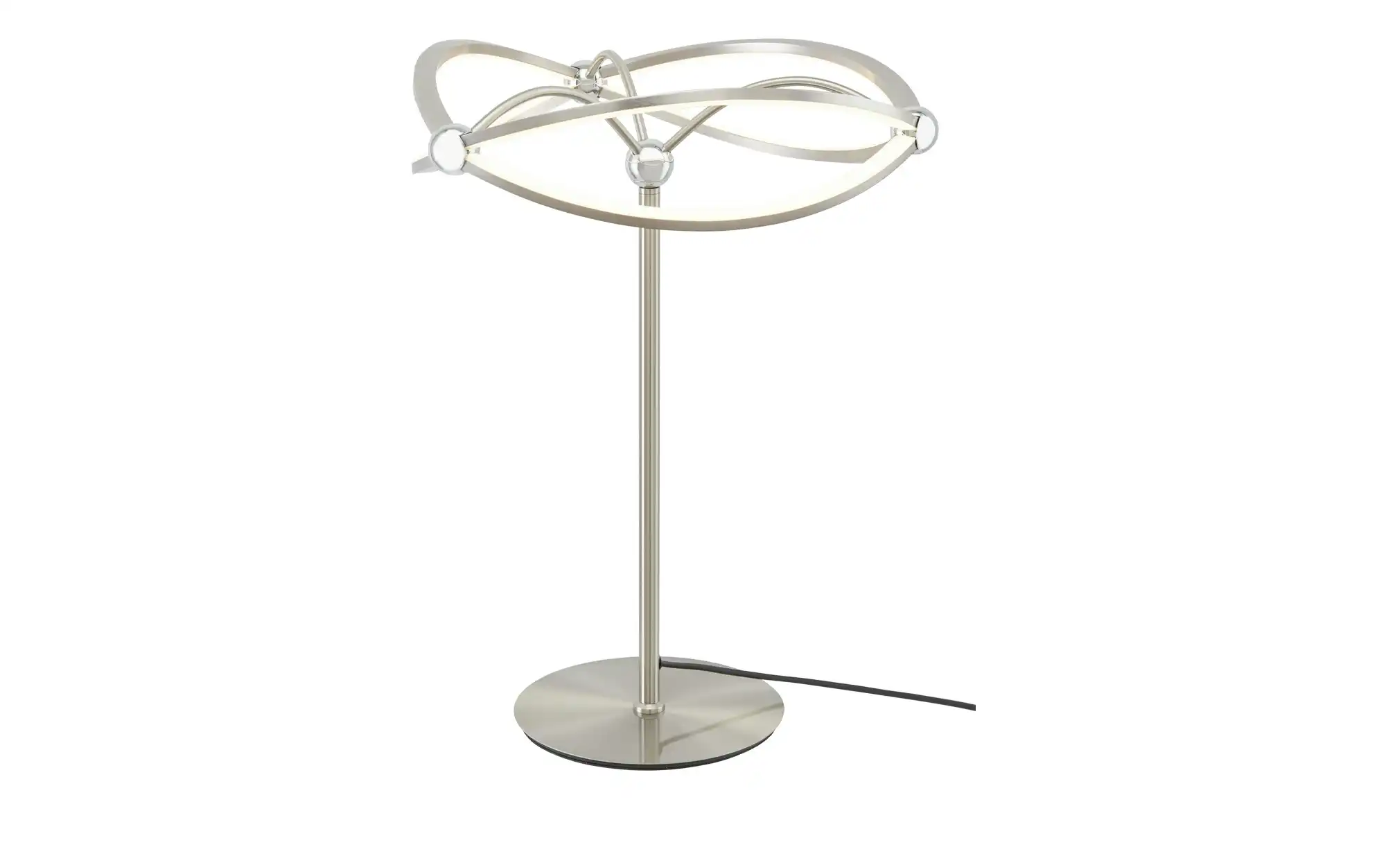 Trio LED-Tischleuchte, Nickel-matt, geschwungen