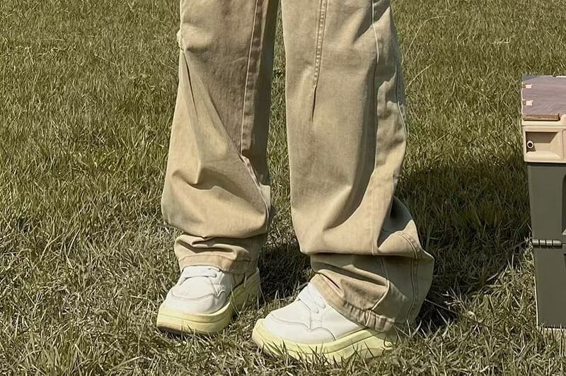 DuckleBeam - Hoge taille effen pantalon met wijde pijpen