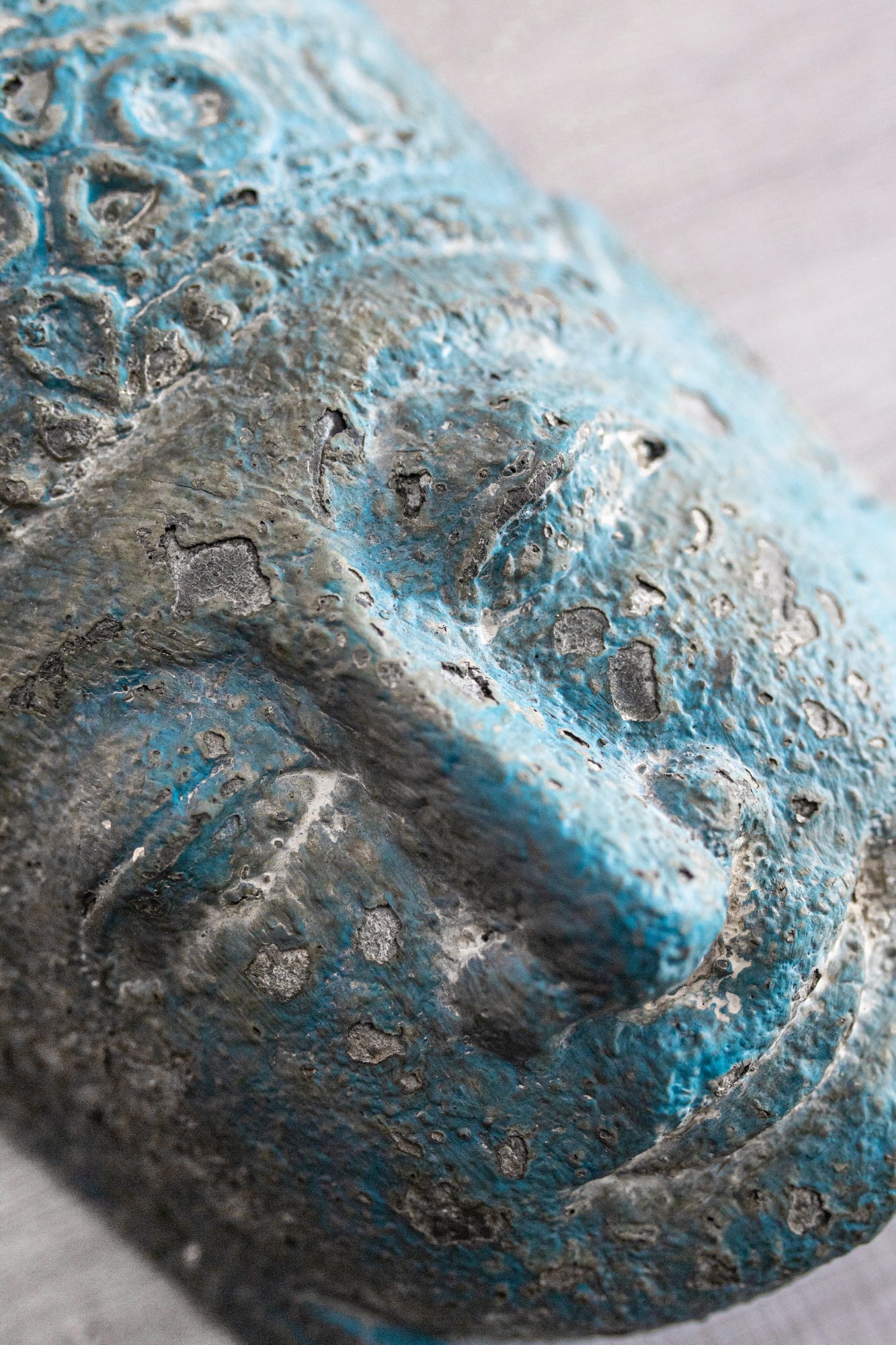 Maske 'Buddha', blau, H 30 cm, B 20 cm, L 11 cm von fischer's lagerhaus