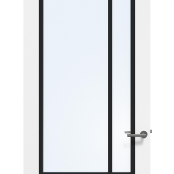 Arne & Bodil binnendeur ABD521 blank glas - wit afgelakt - glaslat diep zwart