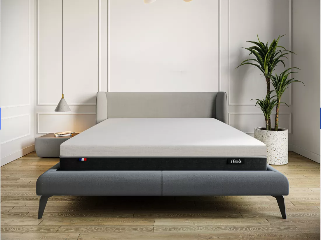 Matelas 160 x 200 cm hybride anti-feu ressorts ensachés 7 zones et mémoire de forme ép.29cm - SIVA de YSMÉE