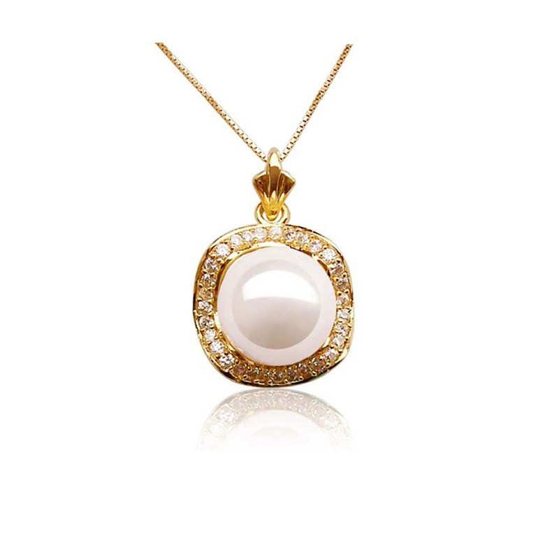 Pendentif Or jaune et Perle de culture Blanche