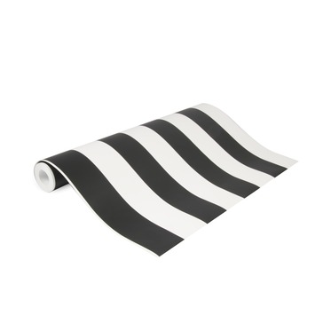 Vliesbehang Strepen zwart-wit 100099