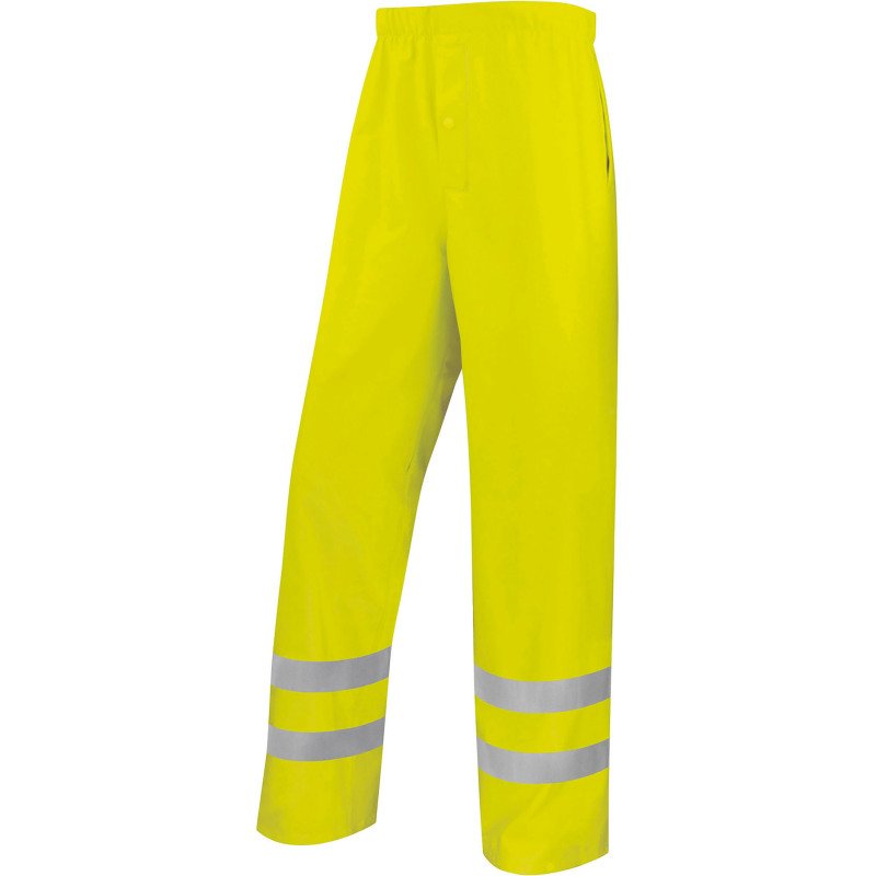 Pantalon de pluie haute visibilité, jaune fluo