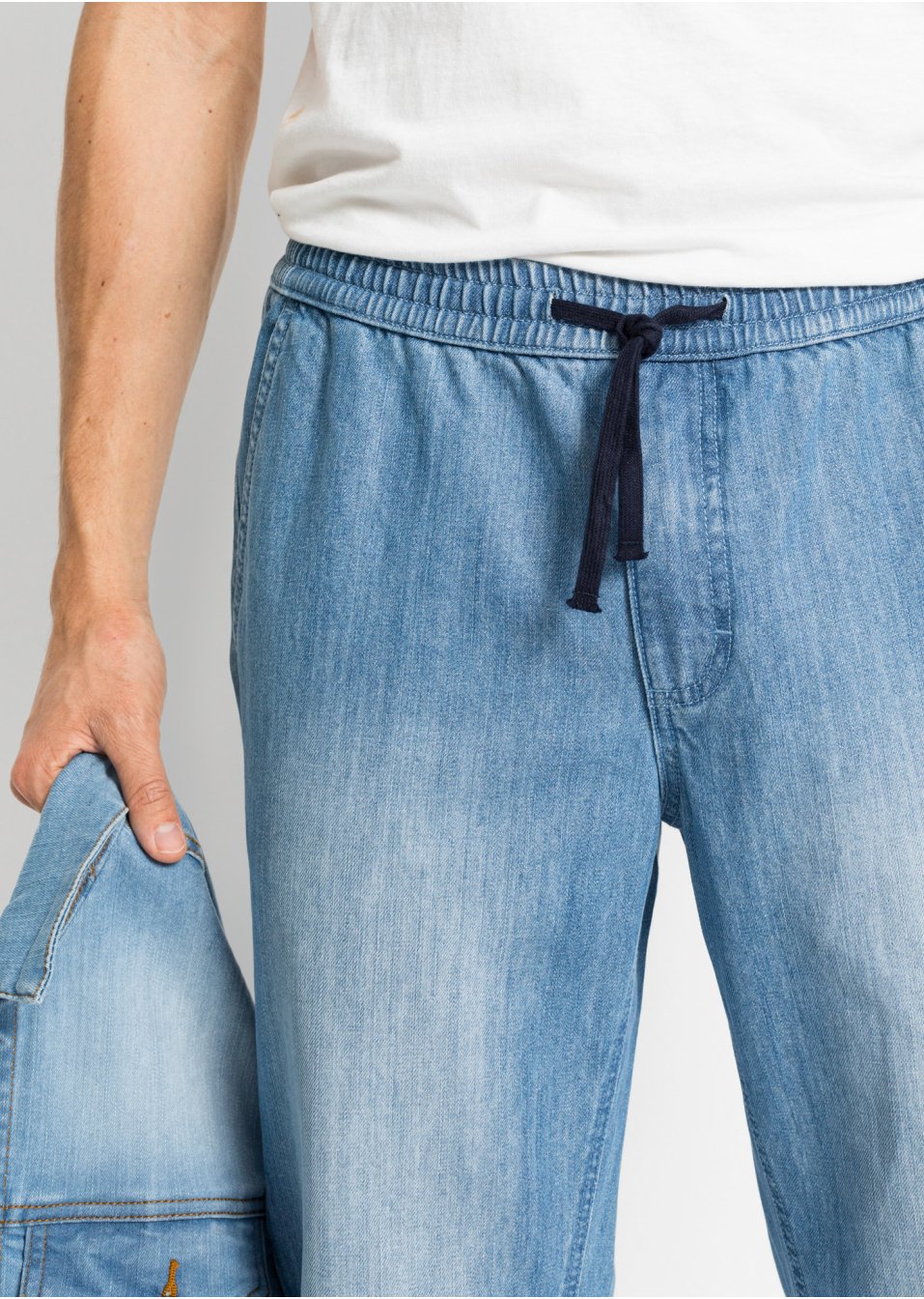 Lot de 2 jeans Regular Fit avec taille élastiquée, Straight