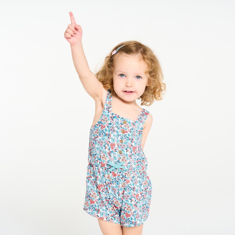 Combi courte à bretelles flamant multicolore bébé fille Gris ou noir