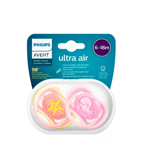 Philips Avent Ultra Air Chupeta Baleia e Estrela 6-18m Duo