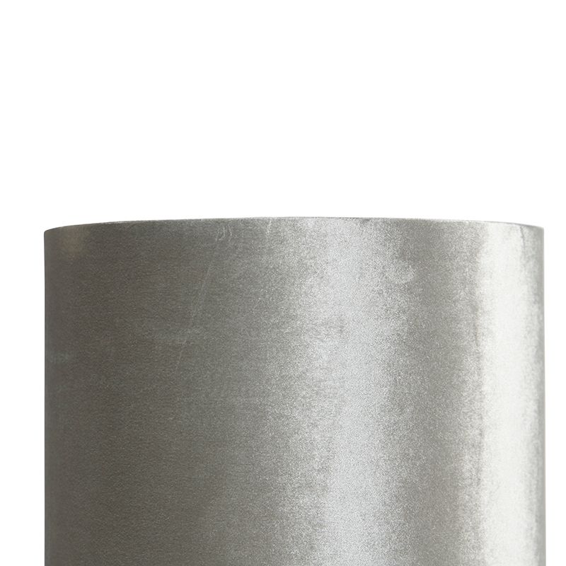 Moderne vloerlamp zwart met velours grijze kap - Rich