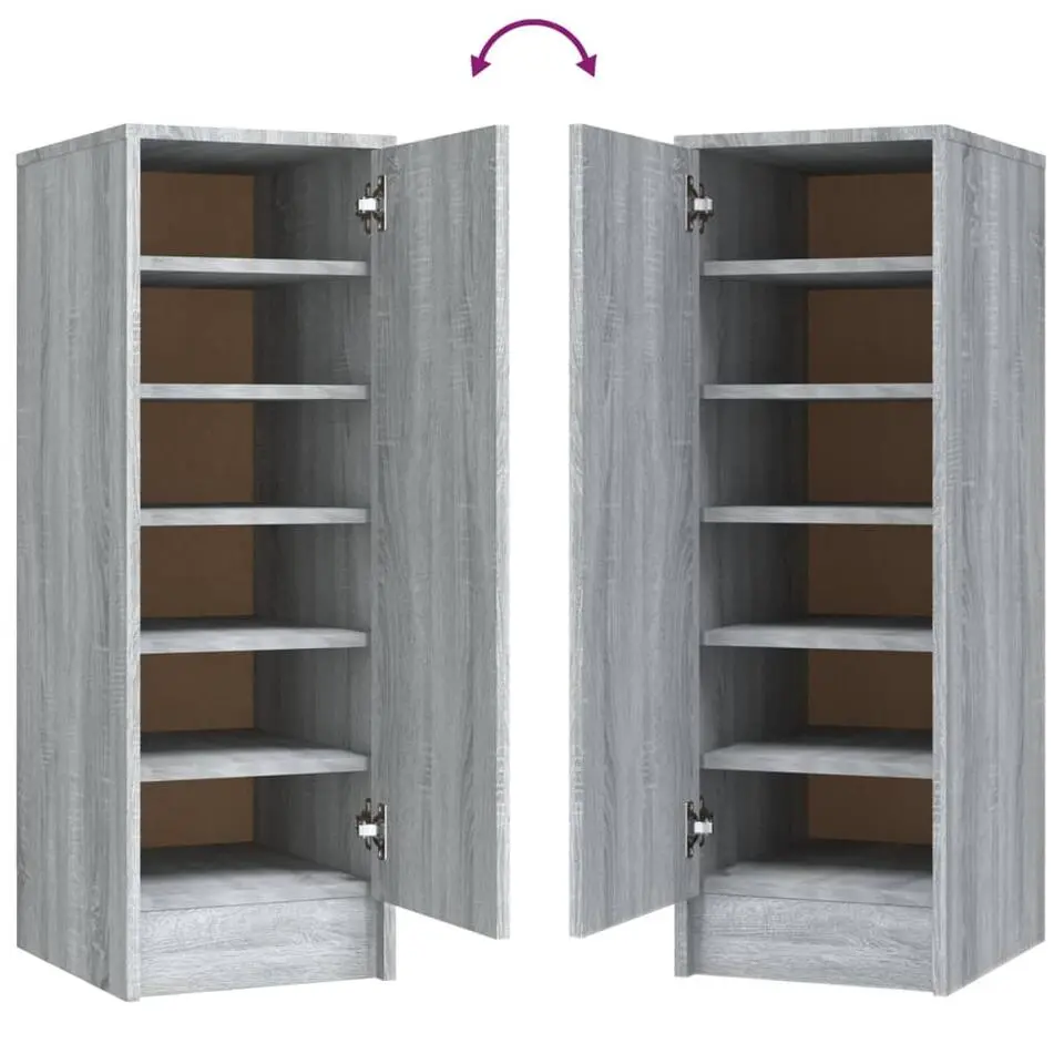vidaXL - Schoenenrek - Grijs - Bewerkt hout - 31.5 x 35 x 92 cm
