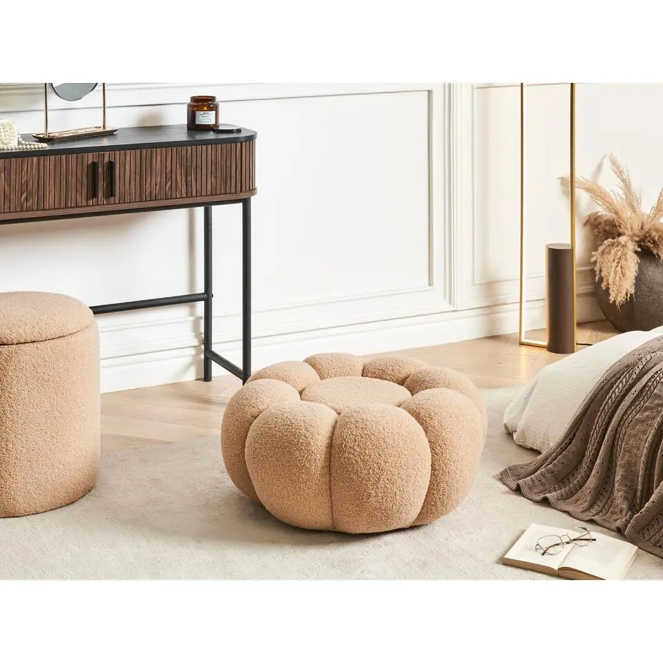 BEAUFORT - Poef - Lichtbruin - Bouclé