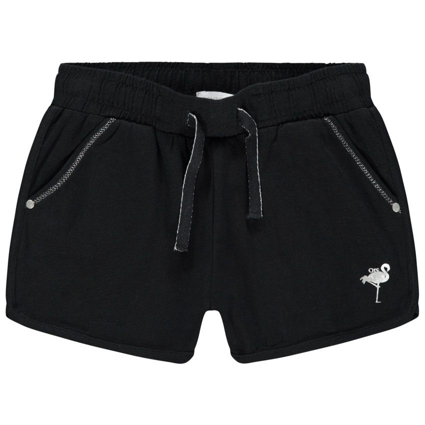 Short en jersey print flamant rose - Noir