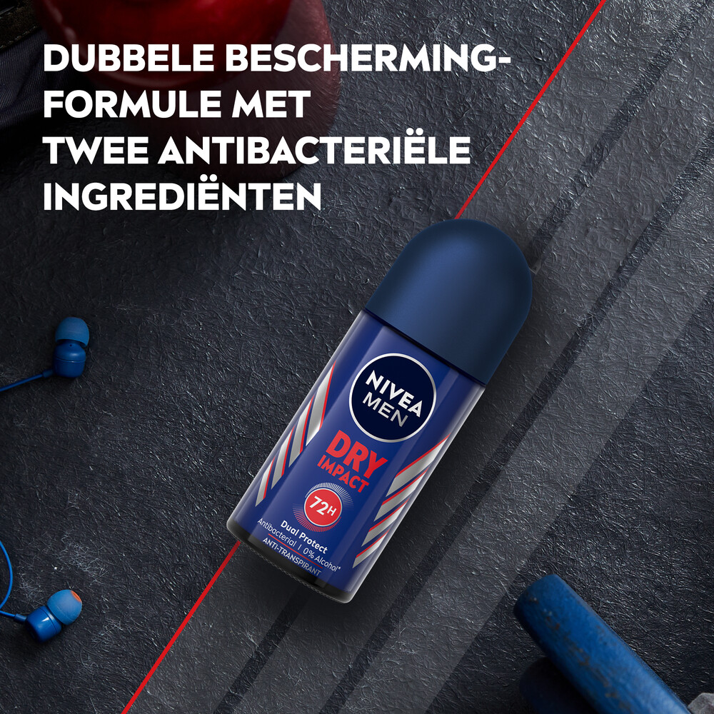 6x Nivea Men Deodorant Roller Dry Impact50 ml