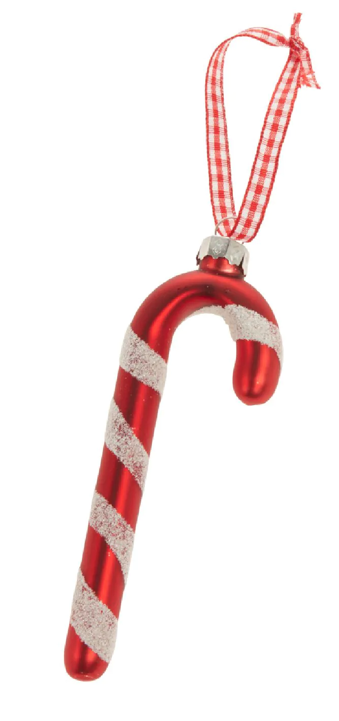 Weihnachtsbaumanhänger Zuckerstange, matt, 12 cm