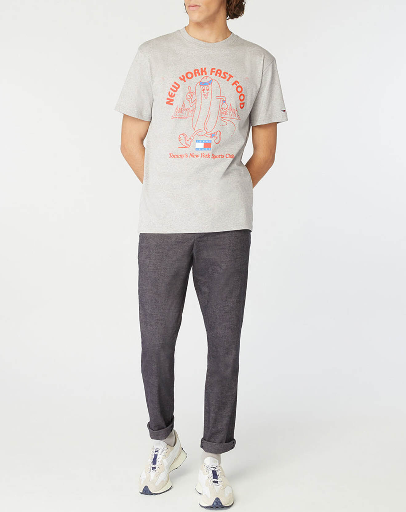 Tommy Jeans T-Shirt Sport gris chiné