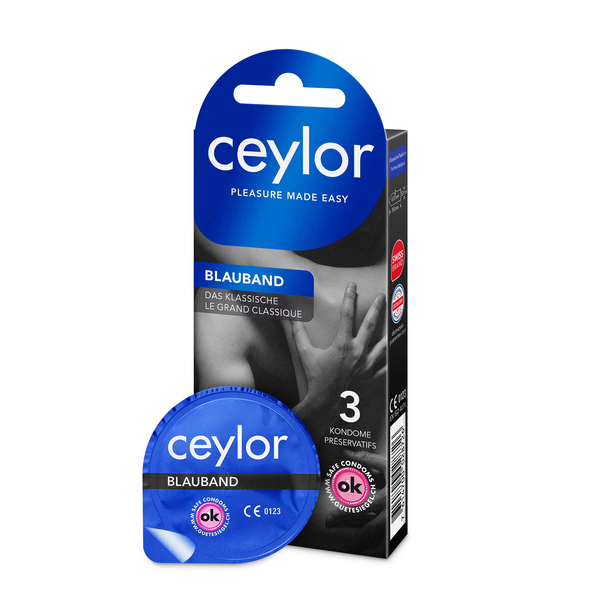 Ceylor Blauband Präservativ<br>3 Stück, mit Reservoir