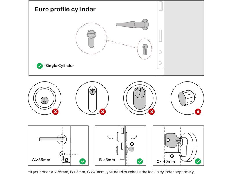 LOCKIN Smart Lock G30 (3 in 1) EU Grau Smartes Türschloss