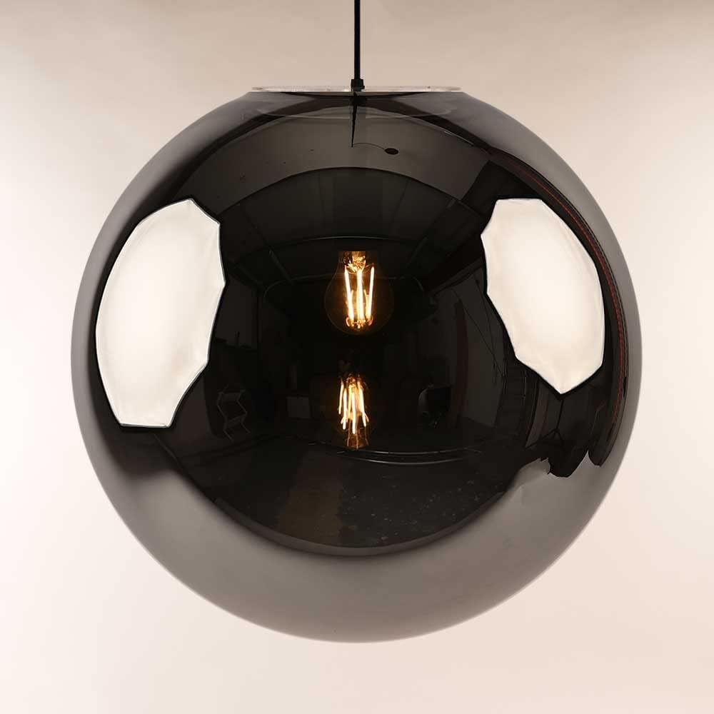 s.luce Orb Glaskugel Galerieleuchte 5m Abhängung, Farbe Schwarz/Rauch, Größe Ø 50cm