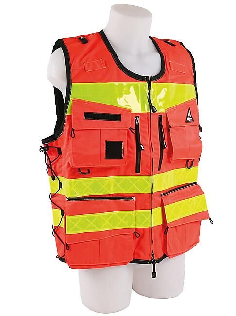 DIMATEX - GILET DE SIGNALISATION STAFF ROUGE (sur commande)