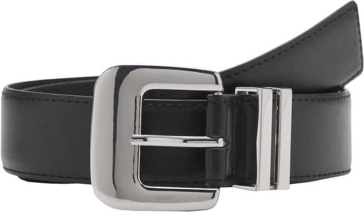 MANGO Square buckle belt Black