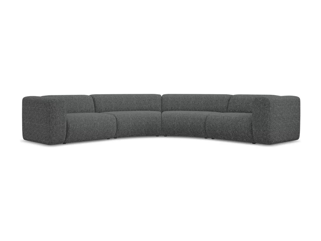 Canapé d'angle modulable en tissu texturé - graphite - EKAHI