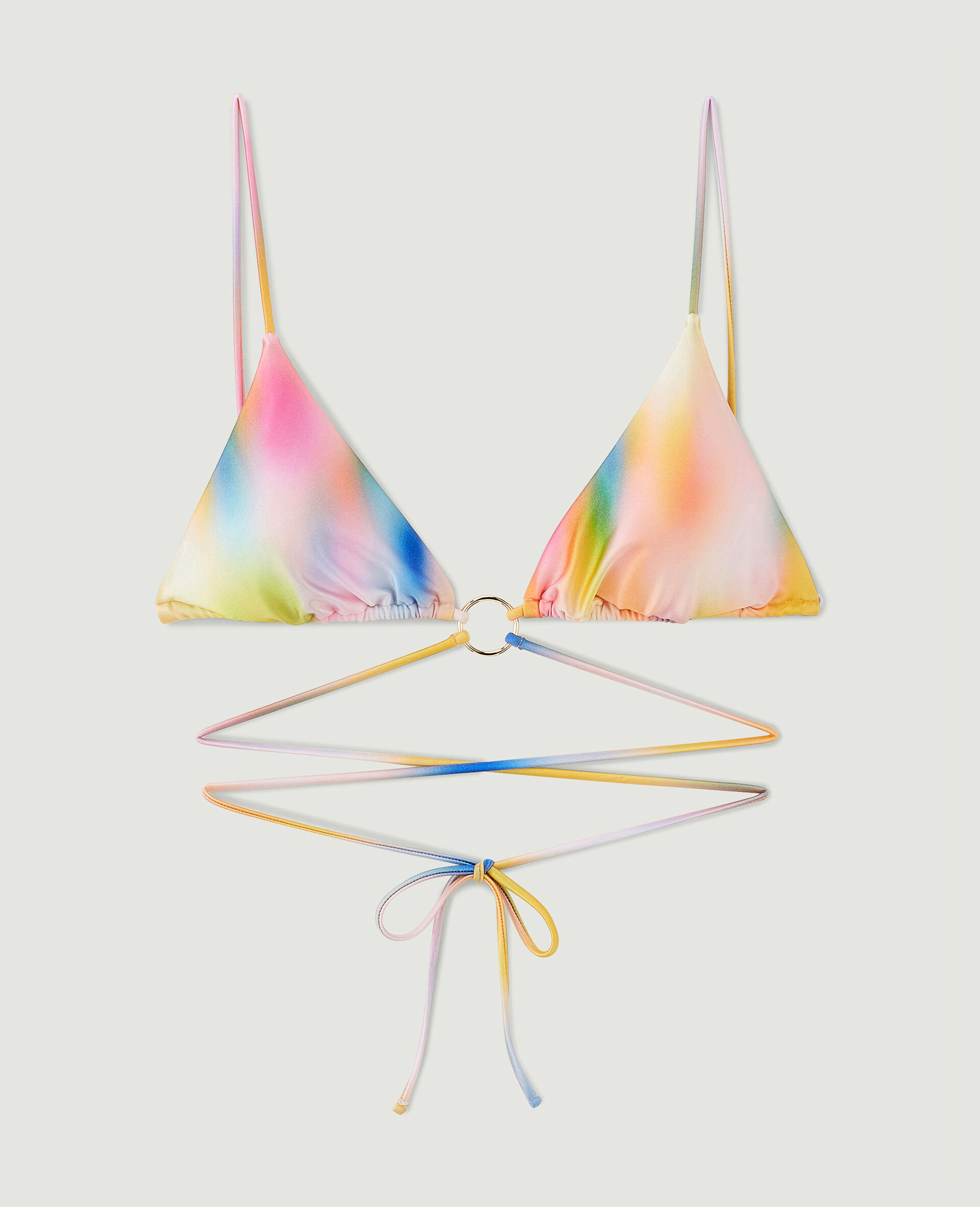 Haut de maillot triangle avec laçage - Orange